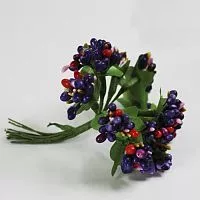 Застежка "Букет", цветы фиолетовые 12 шт.