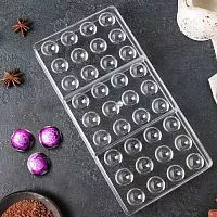 Форма для конфет полусфера, 36 ячеек, поликарбонат