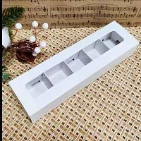 Коробка для 5 конфет, белая 21*5*3,3см