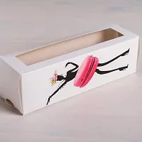 Коробка для макаронс "Present for you" 18*5,5*5,5см