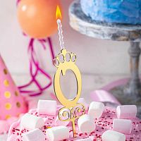 Топпер-свеча "0" золото
