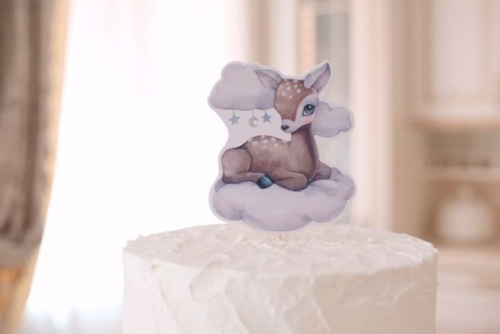 Топпер пластик "Мульт акварель олененок"