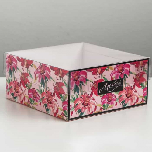 Коробка для 4 капкейков "Мечтай" 16*16*7,5см