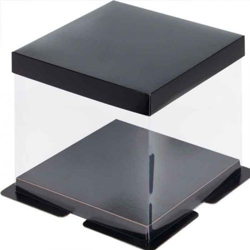 Коробка картон прозрачная 300*300*280 (черная)