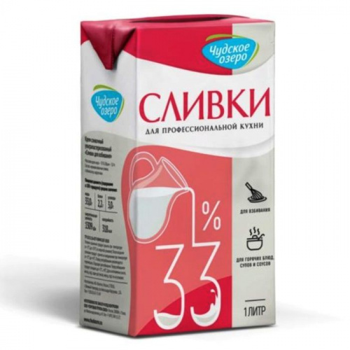 Сливки "Чудское озеро" 33%, 1л.