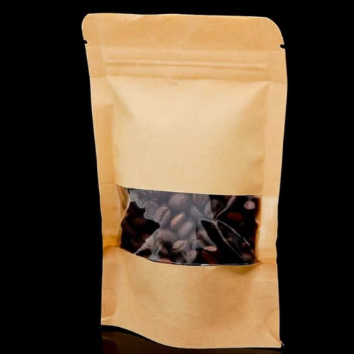 Пакет крафт zip-lock с окном 12*18см